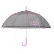 Umbrela manuala reflectorizanta gri cu roz Cool Kids Perletti - SOLPE15545