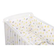 BabyNeeds - Lenjerie patut 5 piese 120x60 cm, Vrabiute, Gri-Galben BYNBN216