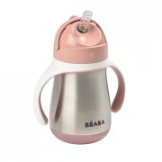 Cana inox cu pai 250ml - Roz ERFB913482
