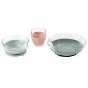 Set de masa 3 piese din sticla DURALEX cu suport antiaderent - Eucalyptus ERFB913487