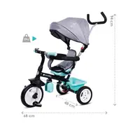 Tricicleta cu sezut reversibil sun baby 017 fresh 360 - turquoise grey edeedij01.017.1.3