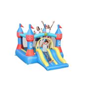 Saltea gonflabila castel cu tobogan dublu FUNK9512