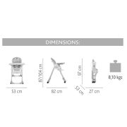 Scaun de masa Chicco Polly Easy, 4roti, Llama (Multicolor), 6+luni - CHC79565-8_LLAMA