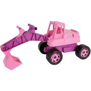 Excavator gigant Lena din plastic cu cupa de 70 cm Roz - SOLLE02137