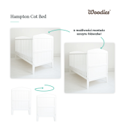 Patut Din Lemn Masiv, Transformabil Pentru Bebe Si Junior, Hampton 140 X 70 Cm Pjbhampton_140