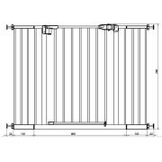 Qmini - Poarta siguranta Thor, 68-105 cm, Alb BYNQM-THOR
