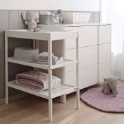 Masa infasat pentru bebelusi, lemn masiv, Alb 76 x 44 x 86 cm si saltea impermeabila PJBpachet931236