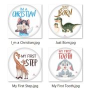 Paturica Foto Bebelusi - Baby Milestone Blanket design Long Neck Zebra cu 20 Stickere My First
