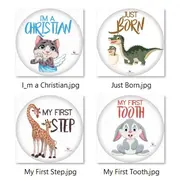 Paturica Foto Bebelusi - Baby Milestone Blanket design Long Neck Zebra cu 20 Stickere My First