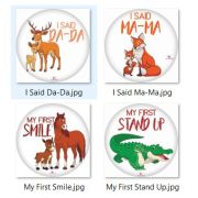 Paturica Foto Bebelusi - Baby Milestone Blanket design Long Neck Zebra cu 20 Stickere My First