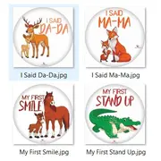 Paturica Foto Bebelusi - Baby Milestone Blanket design Long Neck Zebra cu 20 Stickere My First