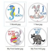 Paturica Foto Bebelusi - Baby Milestone Blanket design Long Neck Zebra cu 20 Stickere My First