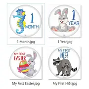 Paturica Foto Bebelusi - Baby Milestone Blanket design Long Neck Zebra cu 20 Stickere My First