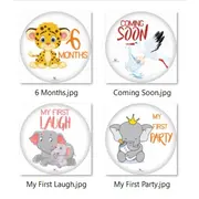 Paturica Foto Bebelusi - Baby Milestone Blanket design Long Neck Zebra cu 20 Stickere My First