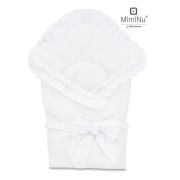 MimiNu - Paturica de infasat multifunctionala pentru botez, 75x75 cm, White BYN6426972005029
