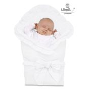 MimiNu - Paturica de infasat multifunctionala pentru botez, 75x75 cm, White BYN6426972005029