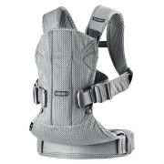 BabyBjorn - Marsupiu anatomic One Air - Silver, 3D Mesh BSAFE098004E1