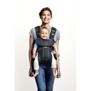BabyBjorn - Marsupiu anatomic One, cu pozitii multiple de purtare Denim grey, Bumbac BSAFE098094E1