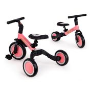 Tricicleta echilibru cu pedale ecotoys tr001, 4 in 1, roz edeeditr001pink