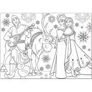 Puzzle de colorat maxi - Elsa si prietenii (60 piese) EDULS46874