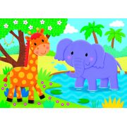 Set 4 puzzle-uri - animalute (2, 3, 4, 5 piese)