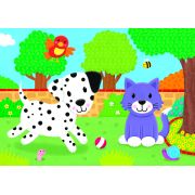 Set 4 puzzle-uri - animalute (2, 3, 4, 5 piese)