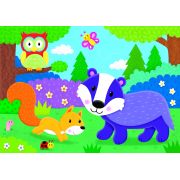 Set 4 puzzle-uri - animalute din padure (2, 3, 4, 5 piese)