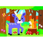 Set 4 puzzle-uri - animalute din padure (2, 3, 4, 5 piese)