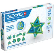 Set de construcie magnetic Geomag, Green Line Classic Panel, 114 piese - 4AKGEOM-473