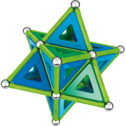 Set de construcie magnetic Geomag, Green Line Classic Panel, 114 piese - 4AKGEOM-473