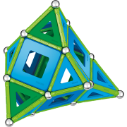 Set de construcie magnetic Geomag, Green Line Classic Panel, 114 piese - 4AKGEOM-473
