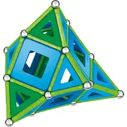 Set de construcie magnetic Geomag, Green Line Classic Panel, 114 piese - 4AKGEOM-473