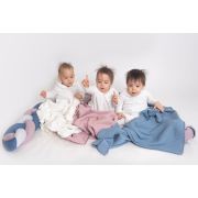 Paturica bebe, tricotata bumbac 72 x 110cm, Puzzle Roz PJB81874