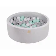 Piscina Uscata Cu 200 De Bile (alb, Gri, Mint) Meowbaby  , 90x30 Cm, Gri Deschis Pjbmeo036