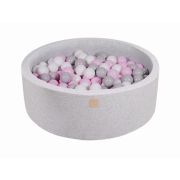 Piscina Uscata Cu 200 De Bile (alb, Gri, Roz Pastel) Meowbaby  , 90x30 Cm, Gri Deschis Pjbmeo033