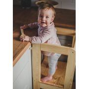 Inaltator Learning Tower Ajustabil, Ajutor De Bucatarie Meowbaby  , Lemn Natur Pjbkh01002