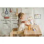 Inaltator Learning Tower Ajustabil, Ajutor De Bucatarie Meowbaby  , Lemn Natur Pjbkh01002