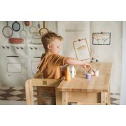 Inaltator Learning Tower Ajustabil, Ajutor De Bucatarie Meowbaby  , Lemn Natur Pjbkh01002