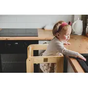 Inaltator Learning Tower Ajustabil, Ajutor De Bucatarie Meowbaby  , Lemn Natur Pjbkh01002