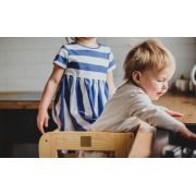 Inaltator Learning Tower Ajustabil, Ajutor De Bucatarie Meowbaby  , Lemn Natur Pjbkh01002