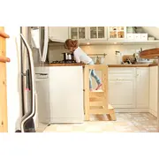 Inaltator Learning Tower Ajustabil, Ajutor De Bucatarie Meowbaby  , Lemn Natur Pjbkh01002