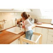 Inaltator Learning Tower Ajustabil, Ajutor De Bucatarie Meowbaby  , Lemn Natur Pjbkh01002