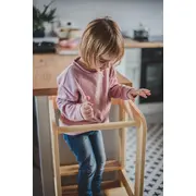 Inaltator Learning Tower Ajustabil, Ajutor De Bucatarie Meowbaby  , Lemn Natur Pjbkh01002