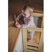 Inaltator Learning Tower Ajustabil, Ajutor De Bucatarie Meowbaby  , Lemn Natur Pjbkh01002