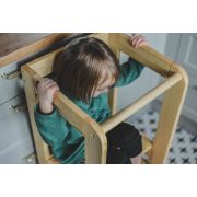 Inaltator Learning Tower Ajustabil, Ajutor De Bucatarie Meowbaby  , Lemn Natur Pjbkh01002
