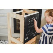 Inaltator Learning Tower Ajustabil Cu Tabla De Scris, Ajutor De Bucatarie Meowbaby  , Lemn Natur Pjbkh02001