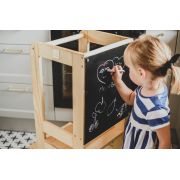 Inaltator Learning Tower Ajustabil Cu Tabla De Scris, Ajutor De Bucatarie Meowbaby  , Lemn Natur Pjbkh02001