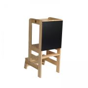 Inaltator Learning Tower Ajustabil Cu Tabla De Scris, Ajutor De Bucatarie Meowbaby  , Lemn Natur Pjbkh02001