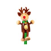 Creion cu figurina lemn Ren Fiesta Crafts FCP-5166 BBJFCP-5166_Initiala