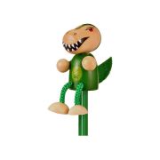 Creion cu figurina lemn T-Rex Fiesta Crafts FCP-5163 BBJFCP-5163_Initiala